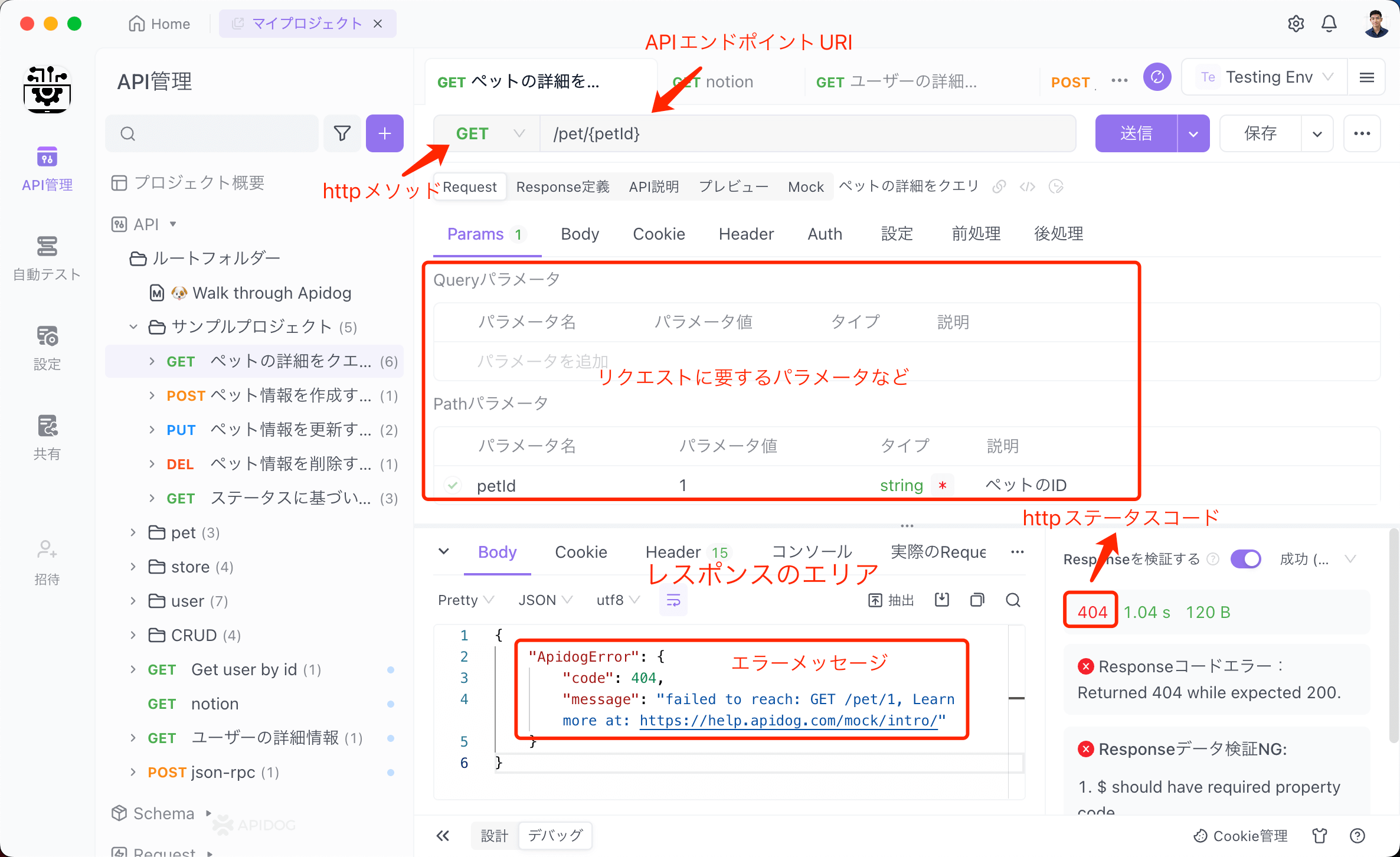 CURD APIのテスト