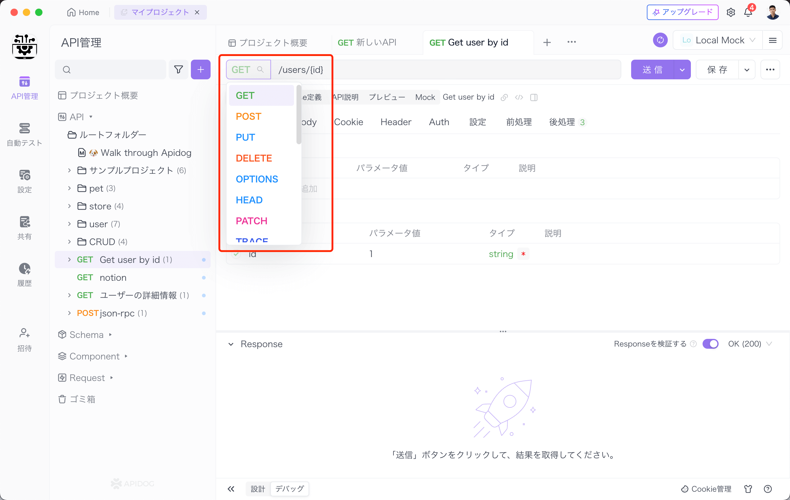 Apidogでリクエストを送信