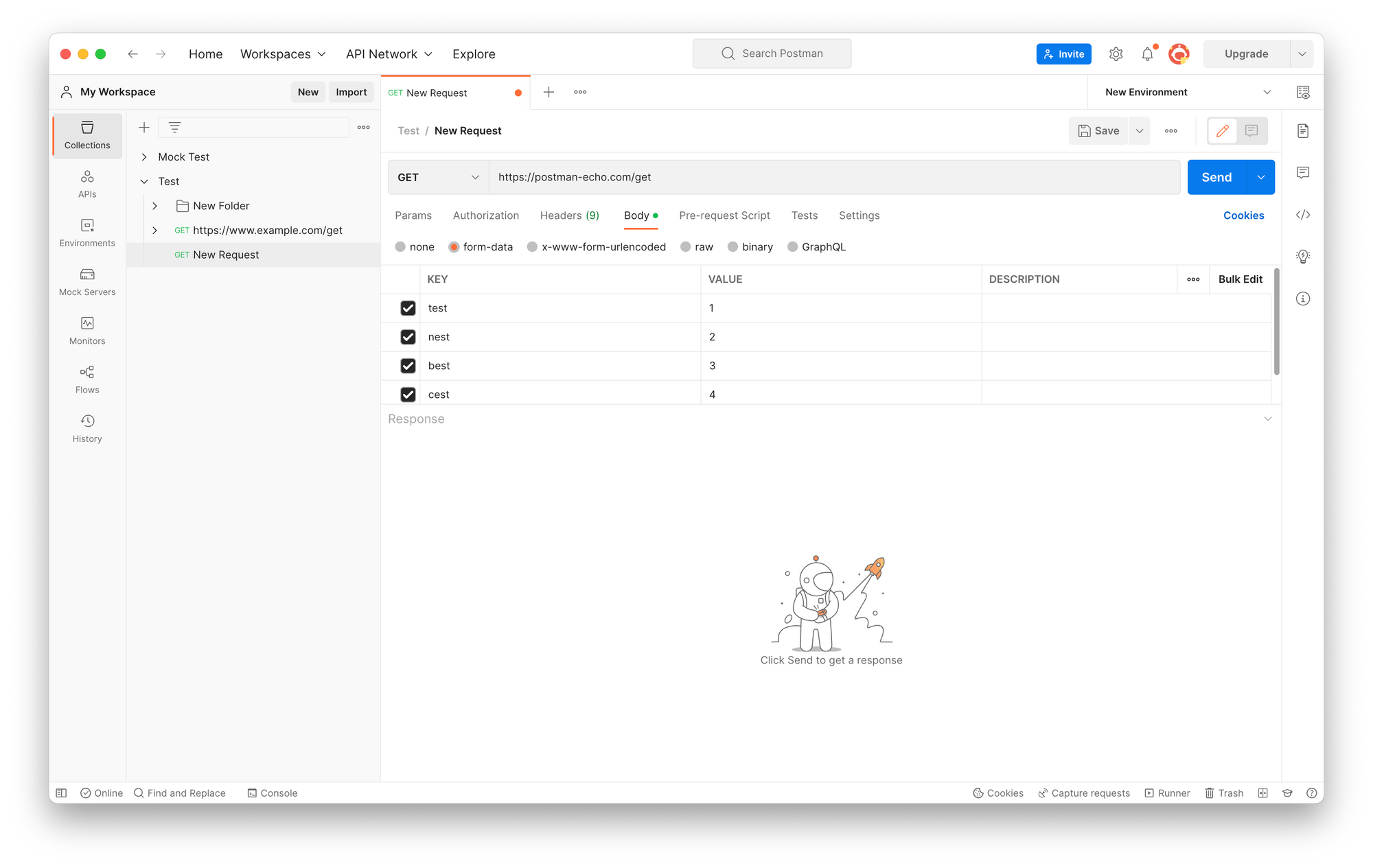 how to send request postman