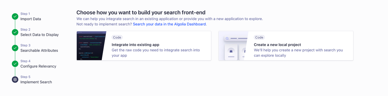 Choose how to build search front-end at Algolia