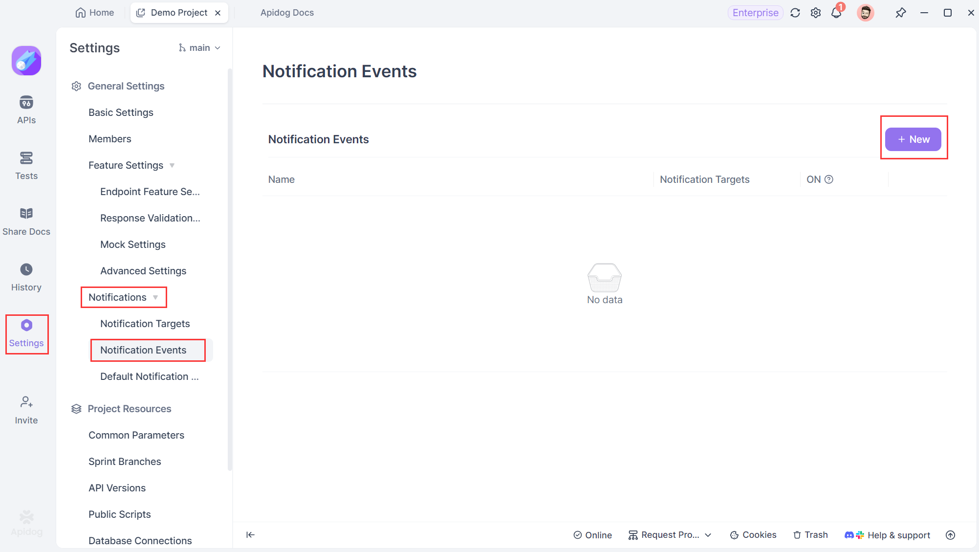 creating new notification event