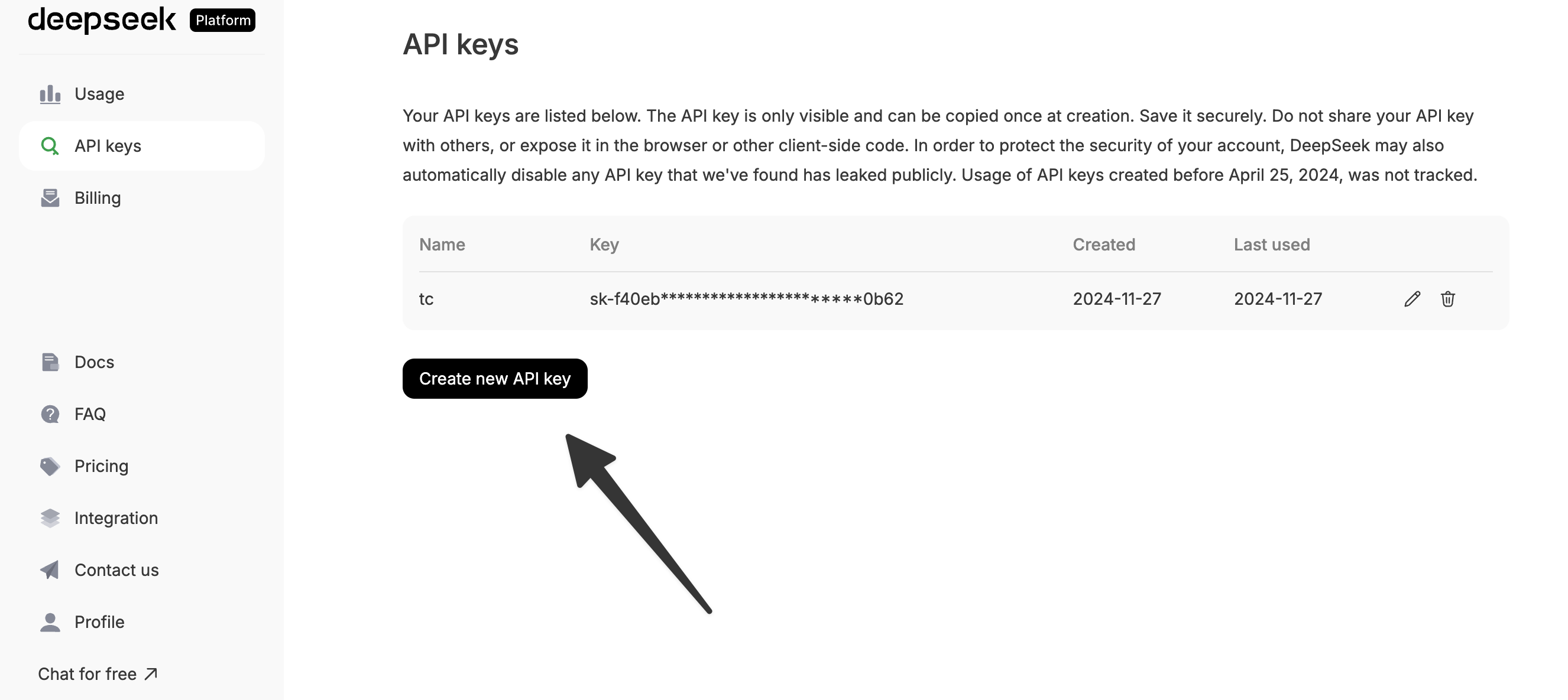 Create your API Key