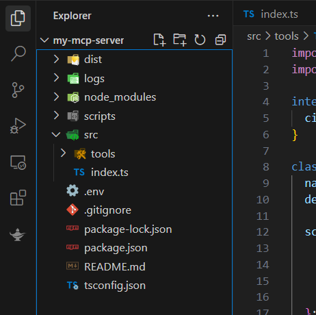 MCP server file structure