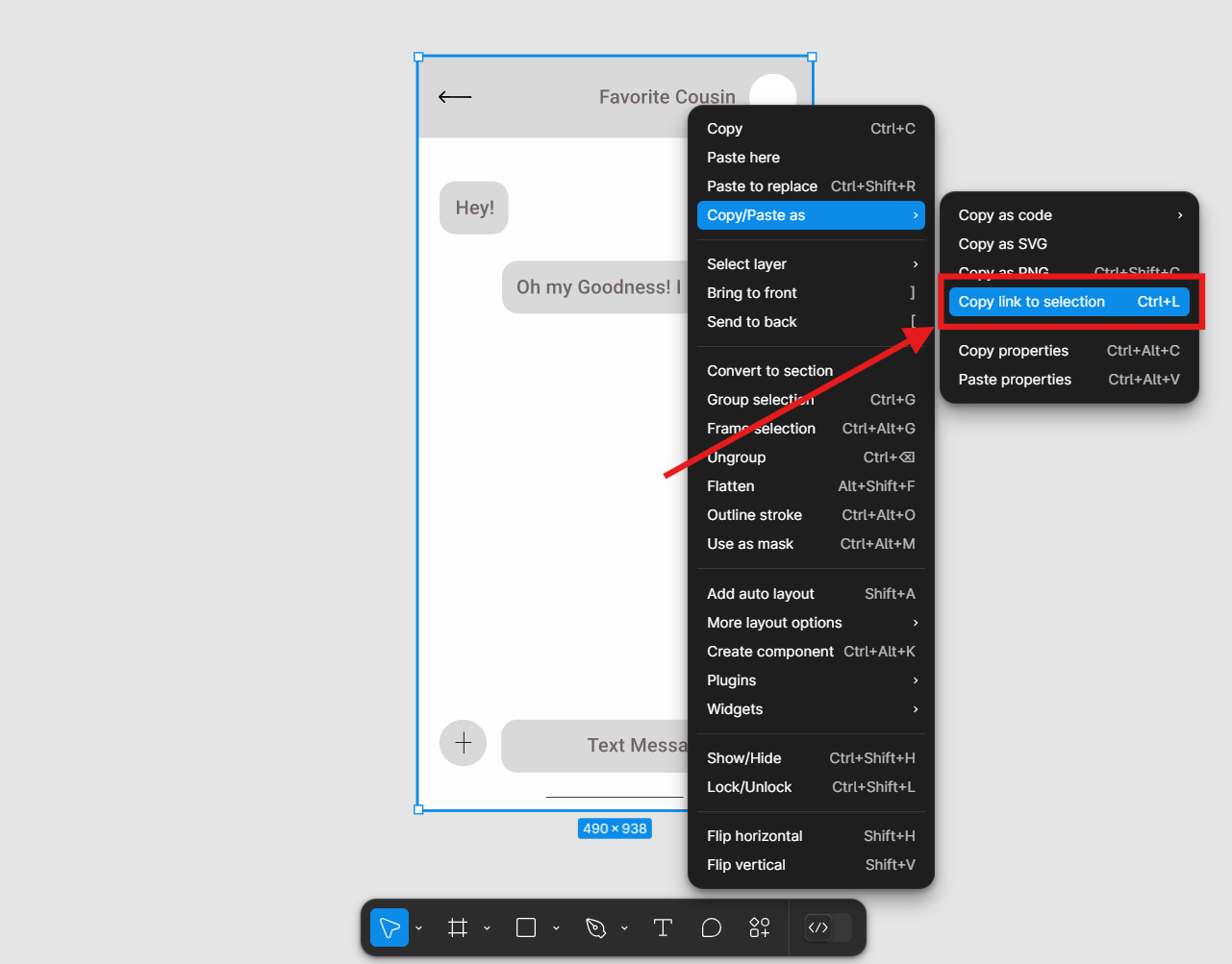 Copy figma design link