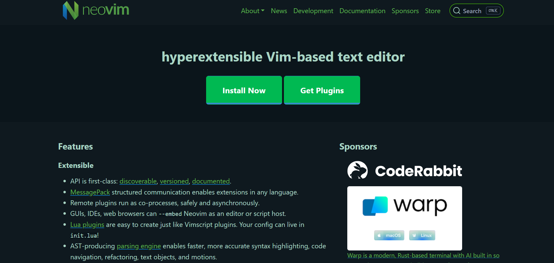 NeoVim home page