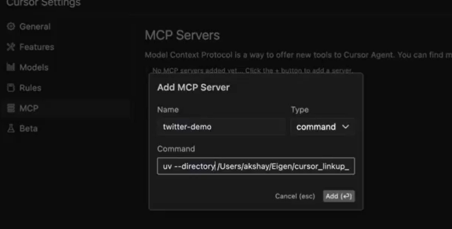 add mcp server to cursor