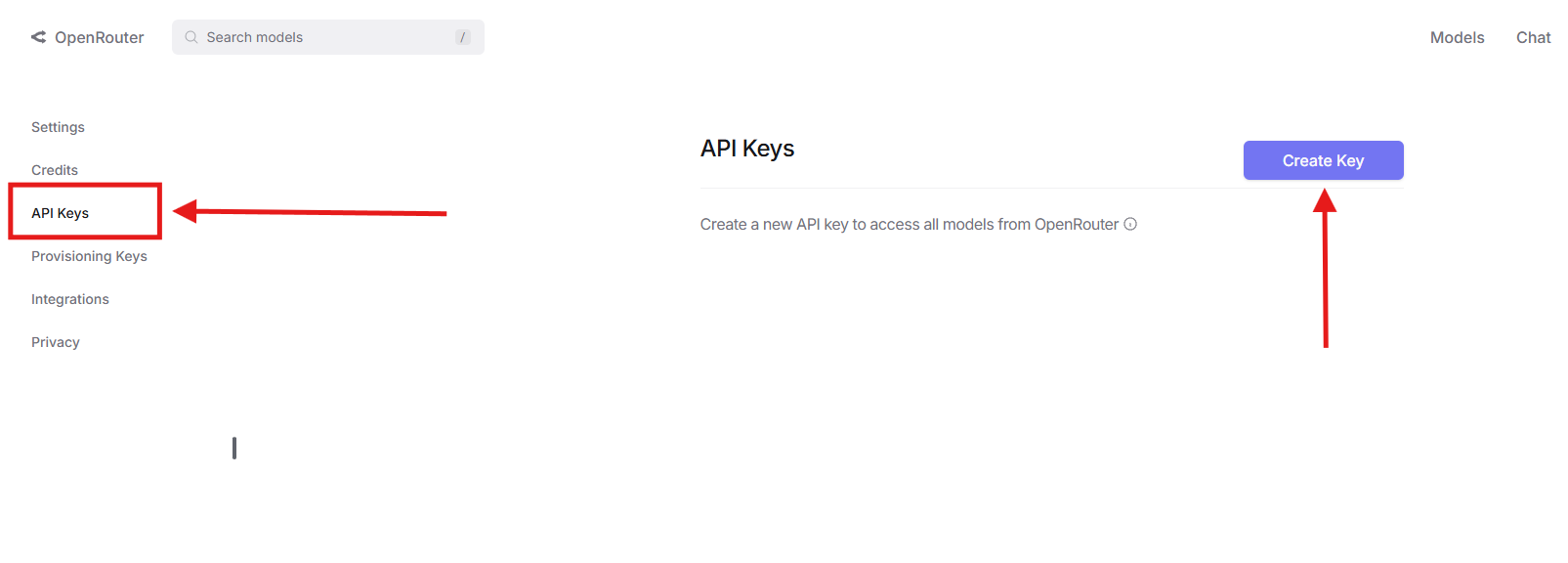 open router api key