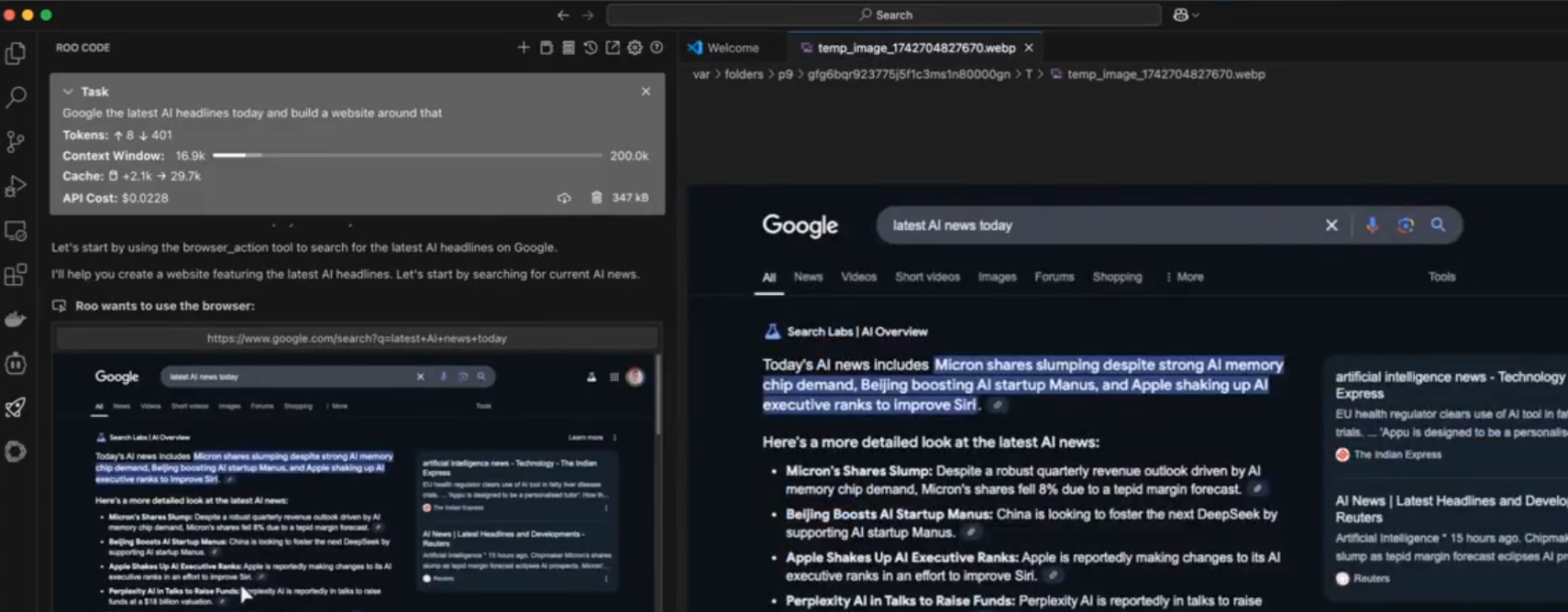 roo code browse chrome