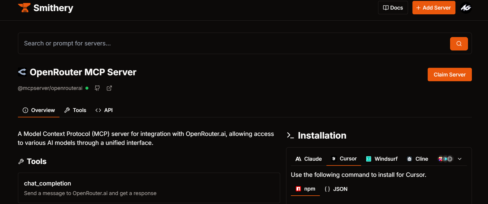 smithery and open router