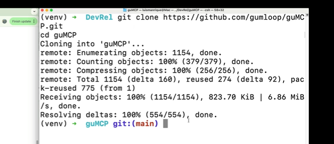 git clone gumcp project files