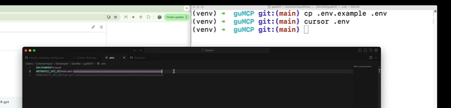 open .env file in cursor