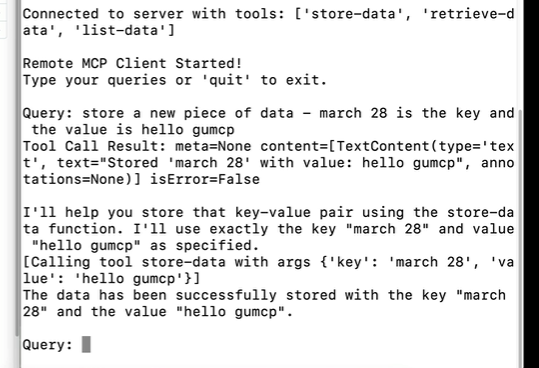 gumcp query and response