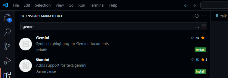 search gemini code assist in vs code