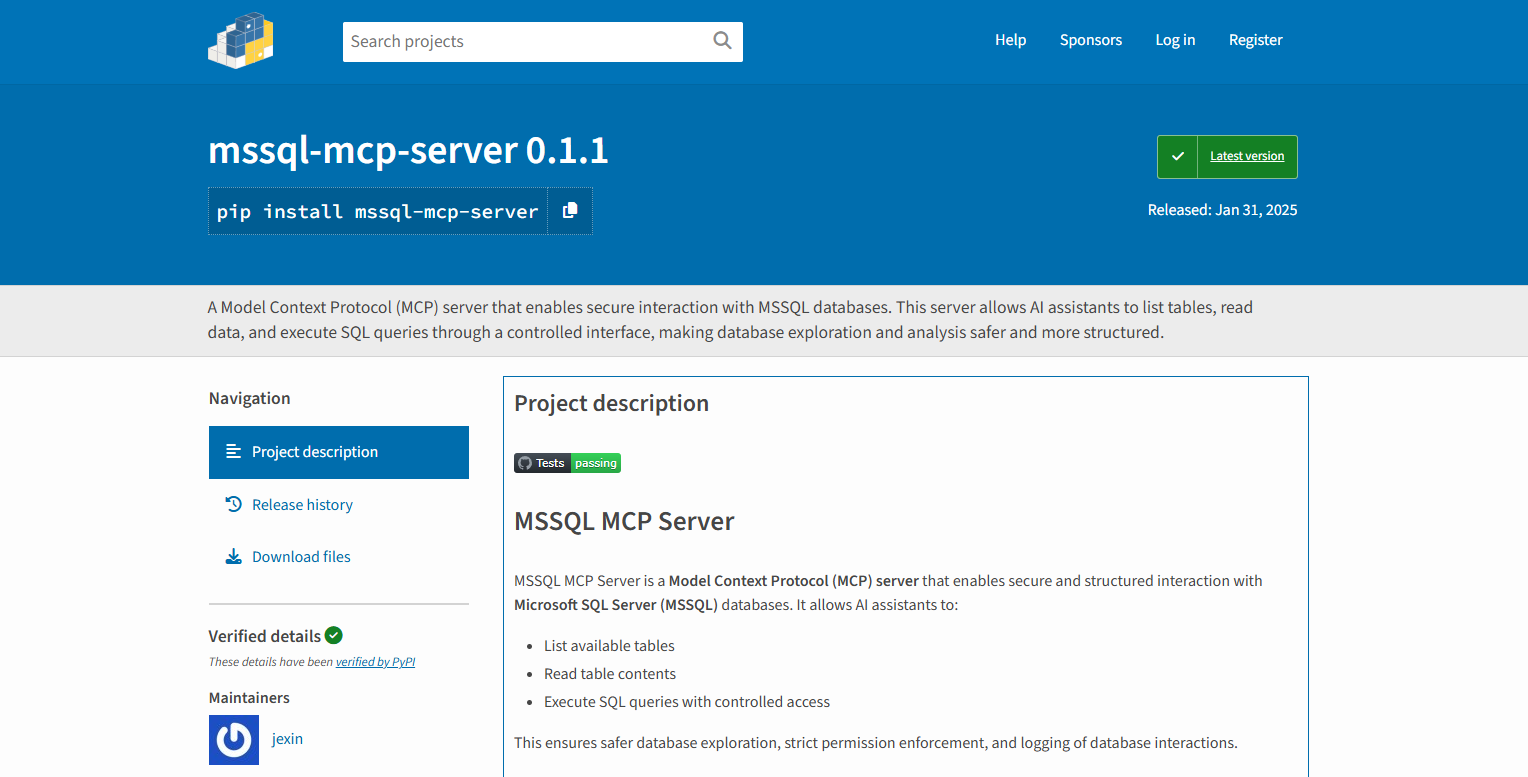 ms sql server pip install