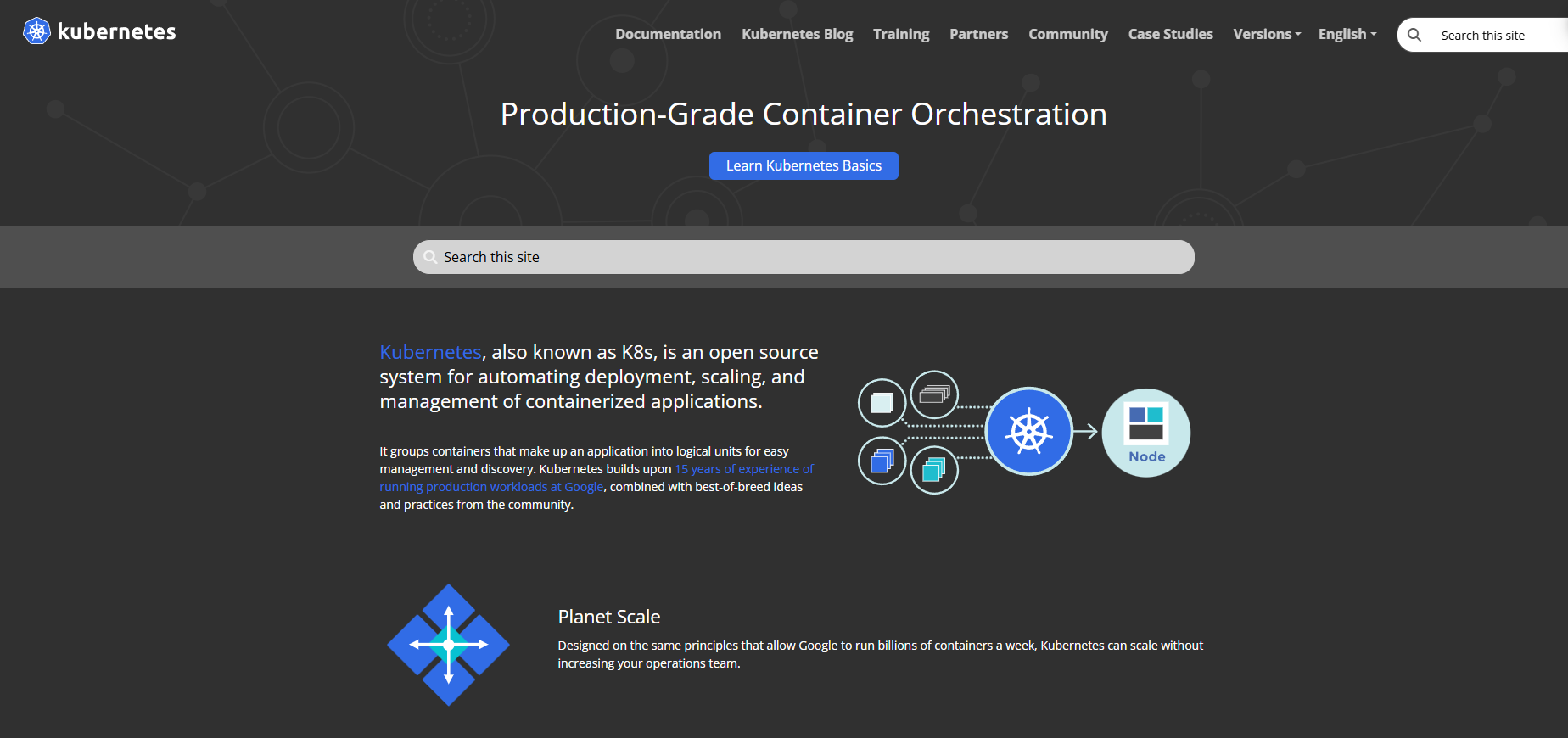 kubernetes official website