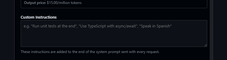 cline custom instructions