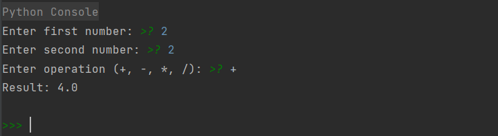 python result