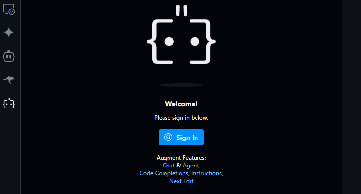 تسجيل الدخول إلى augment code