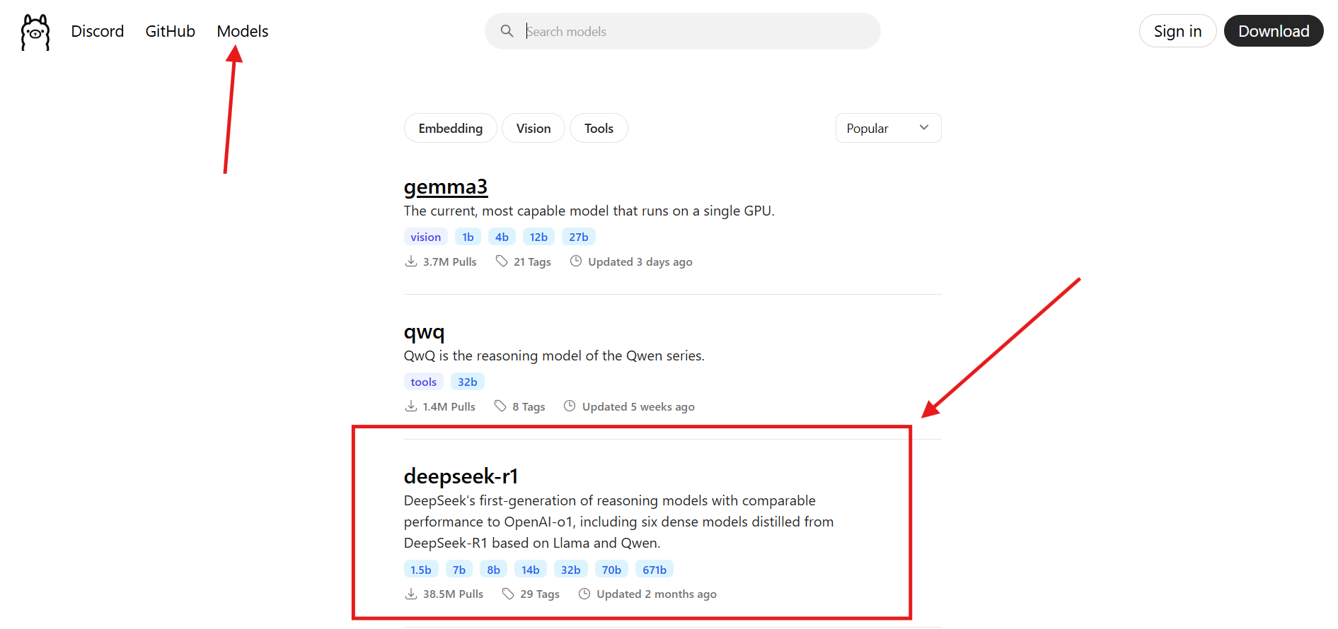 pull deepseek model