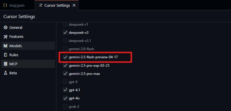 cursor gemini setup