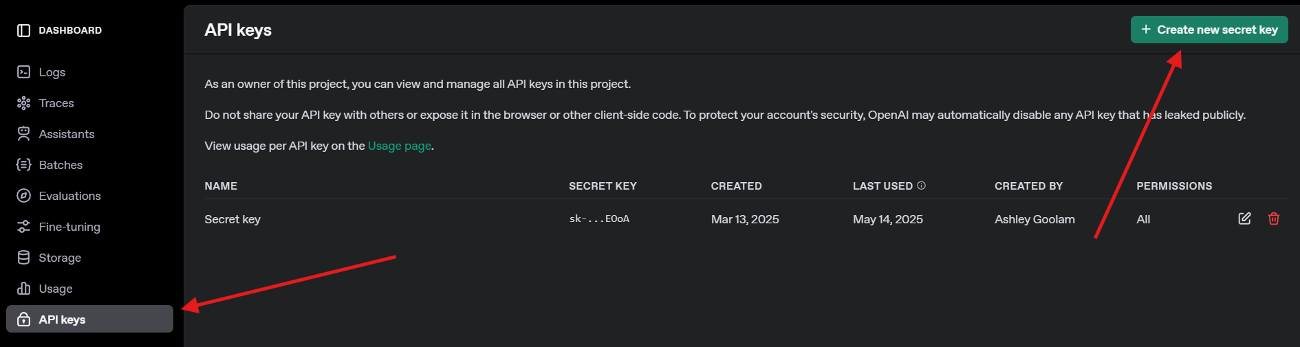 openai api key