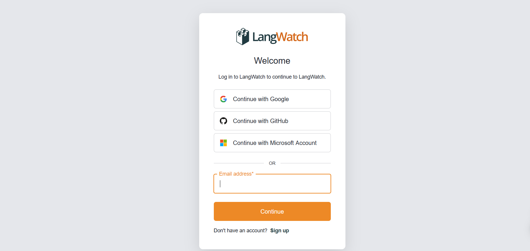 créer un compte avec langwatch