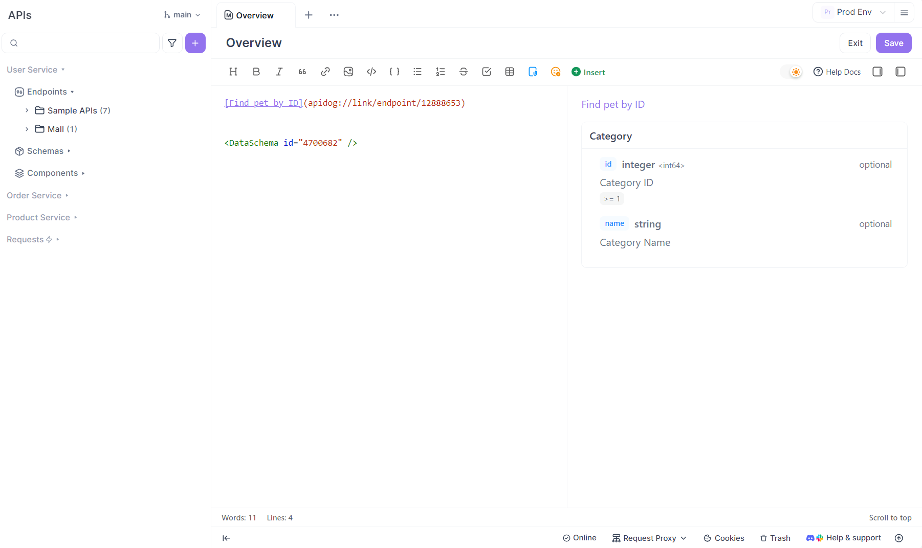 embedding schma in Apidog