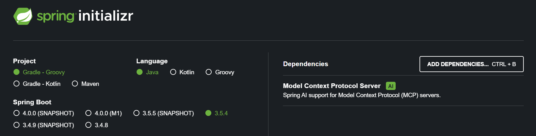 spring initializr