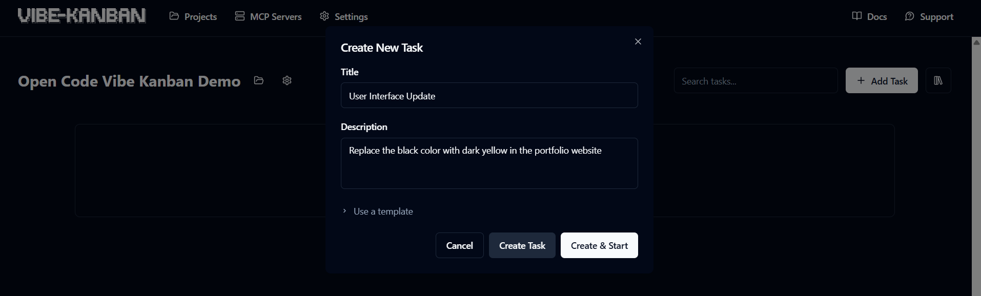 create a task