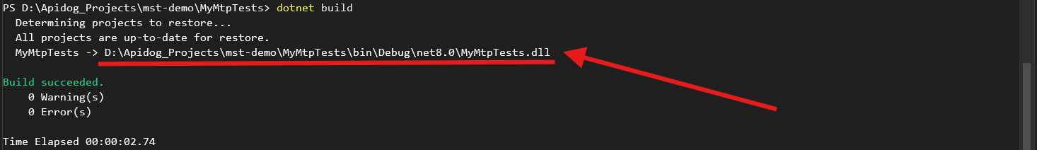 exe file generated
