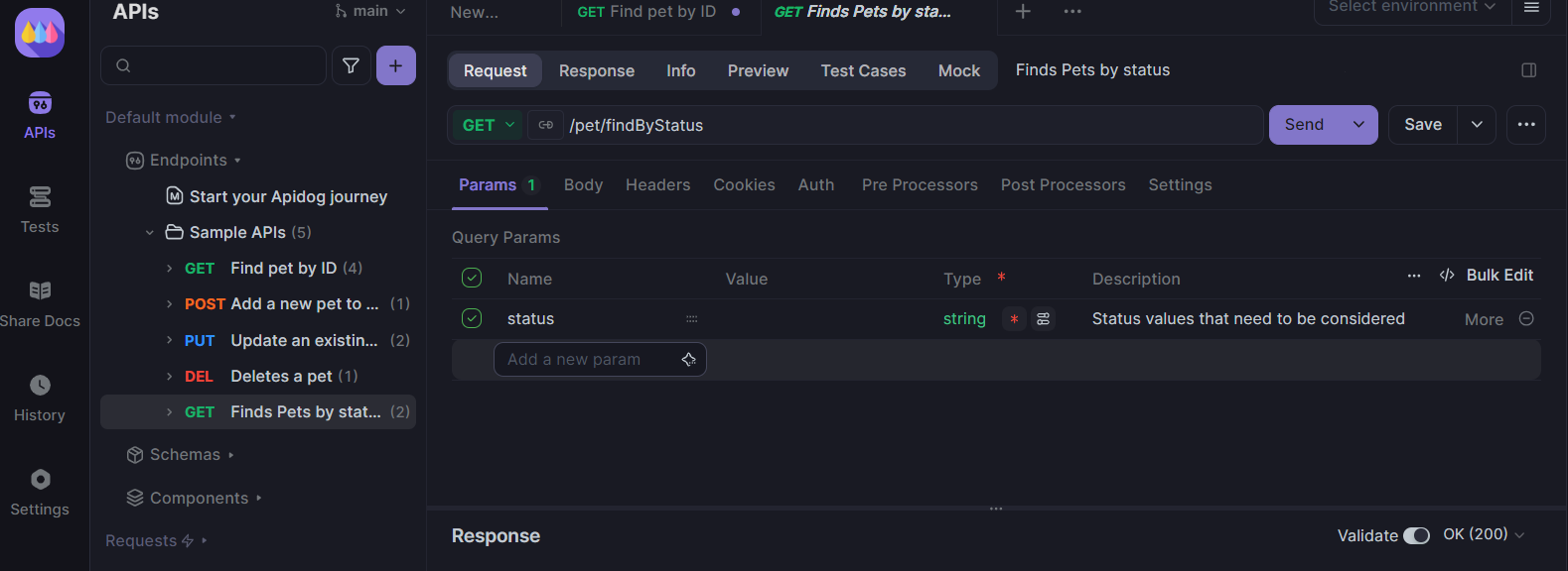 open the endpoint editor