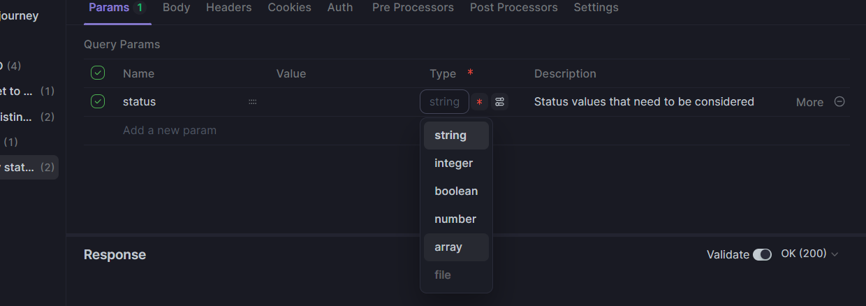 select a data type