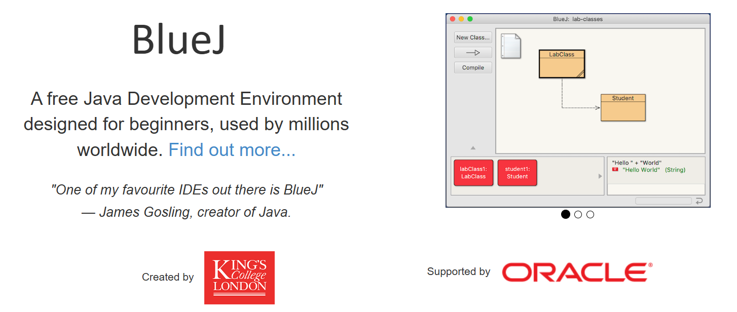 BlueJ - free Java development environment
