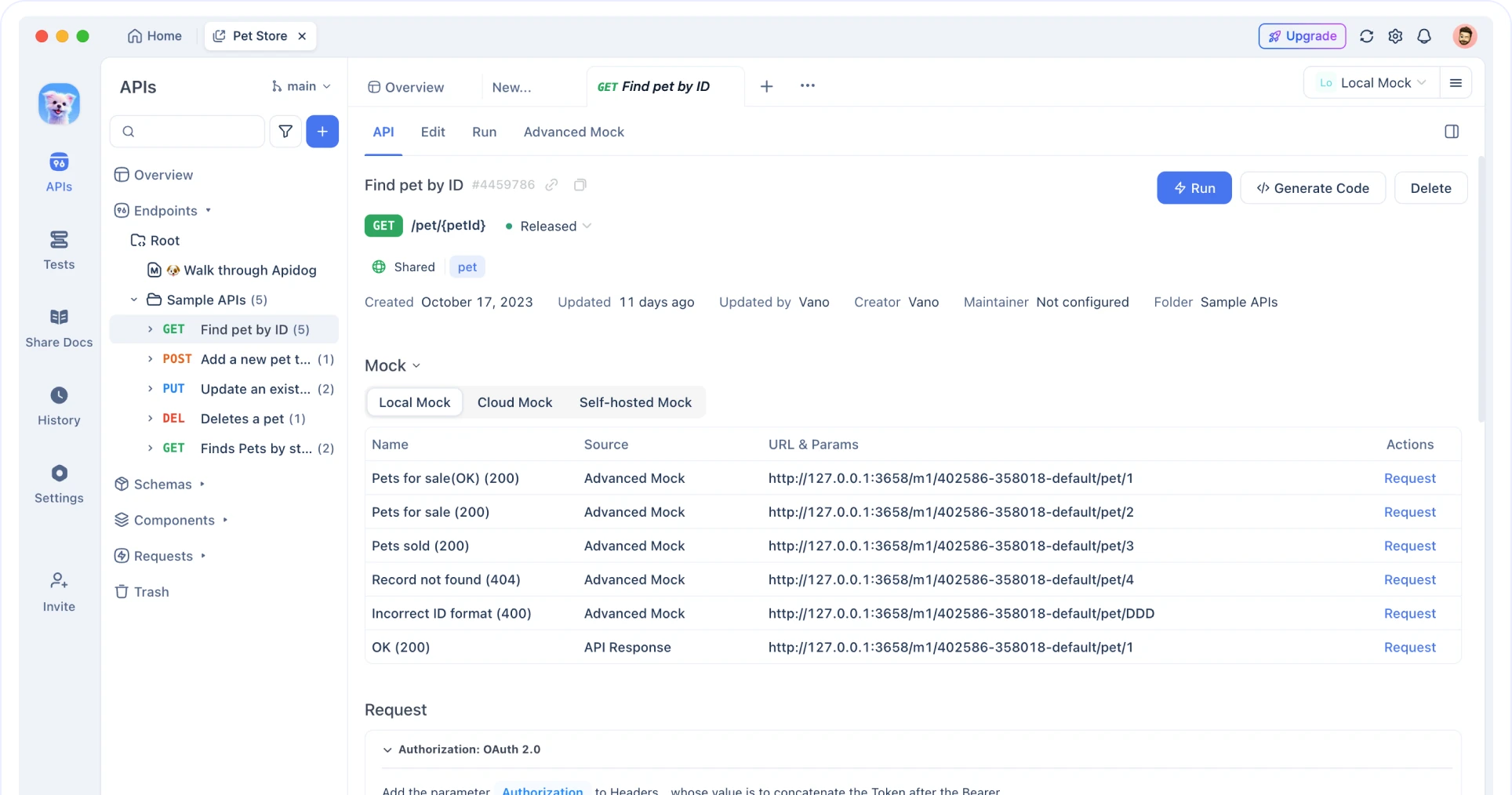 API mocking in Apidog