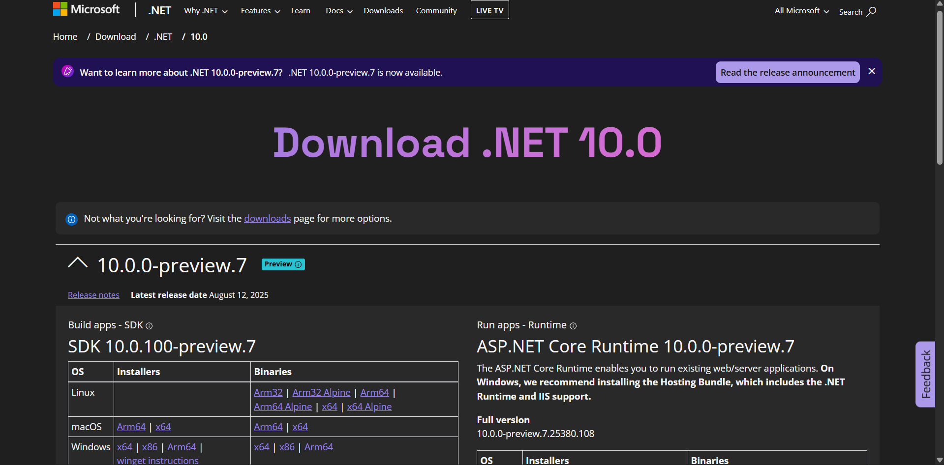 download .net10
