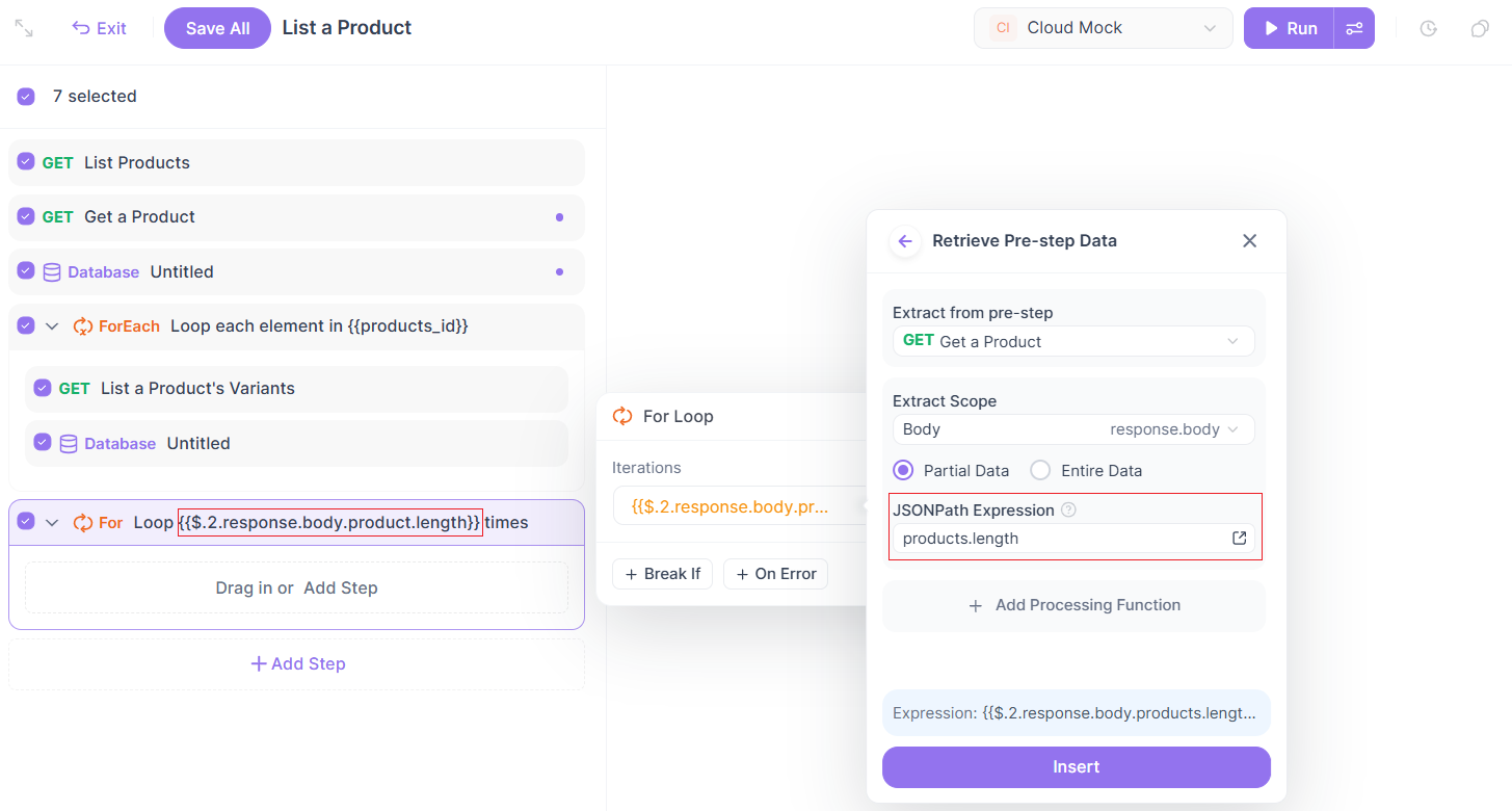 Use the data in For Loop