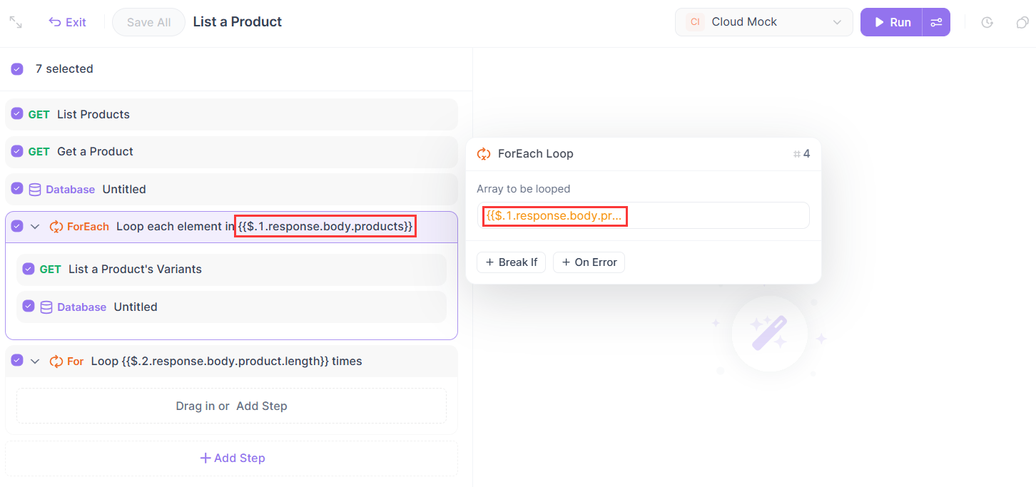 Use the data in ForEach Loops via dynamic value method