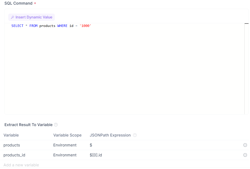 use JSONPath to extract specific fields and save them as variables