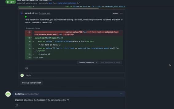@gemini-cli in github actions