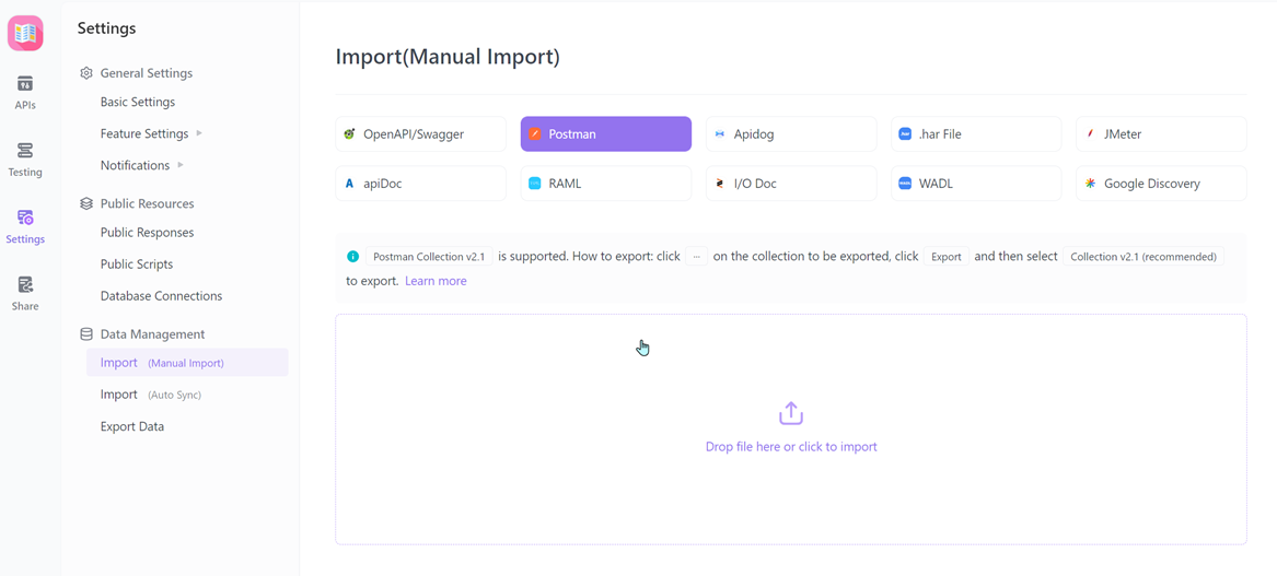 import to apidog