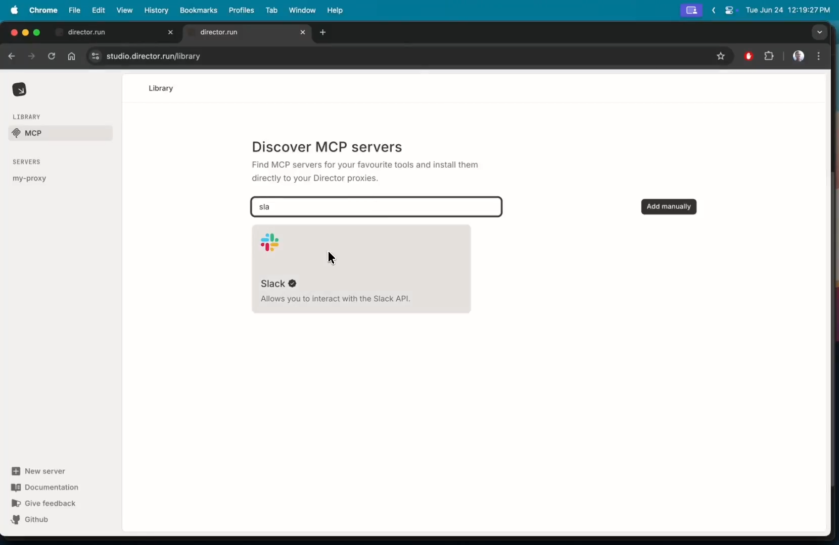 search for the slack mcp server