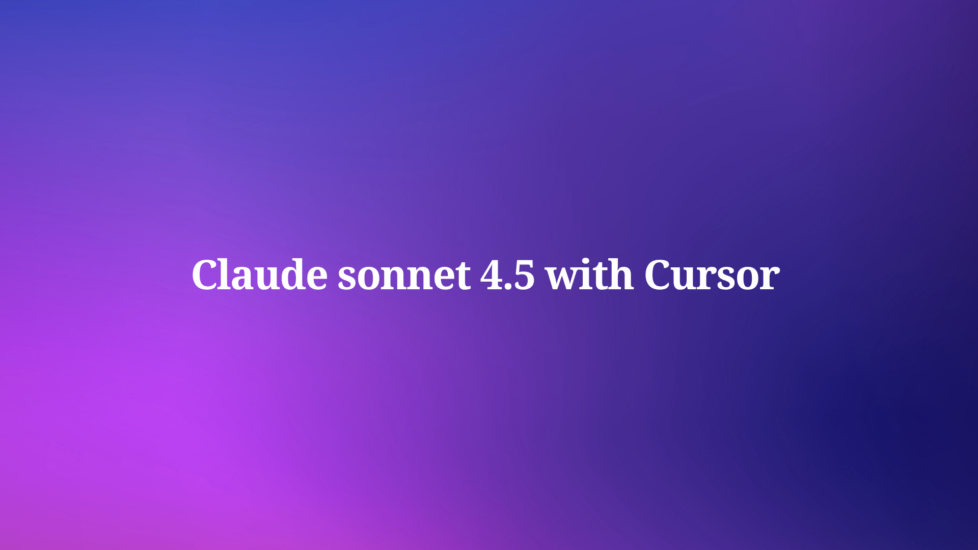 How to use Claude Sonnet 4.5 with Cursor