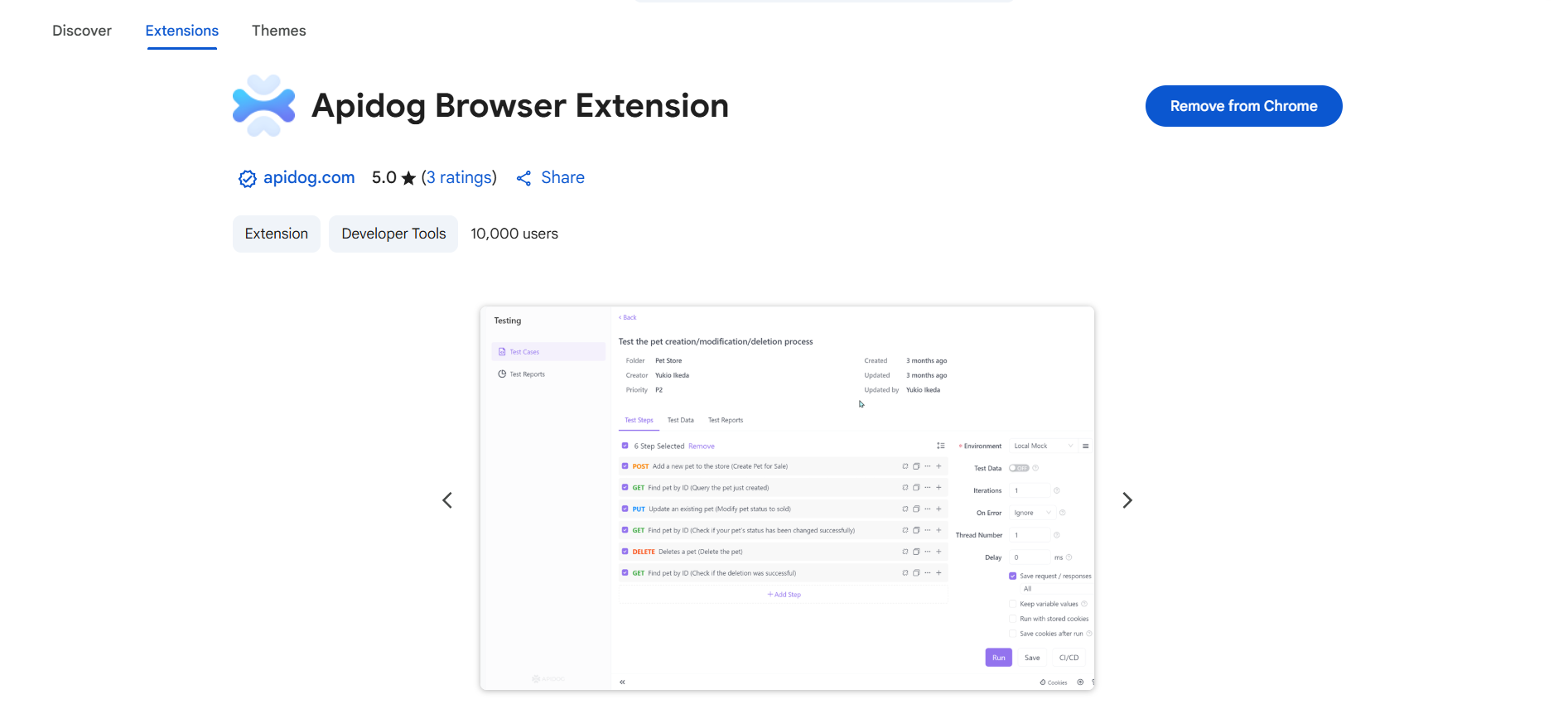 Apidog Chrome extension installation