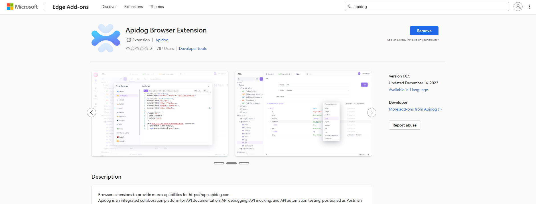 Installing the Apidog Microsoft Edge Extension