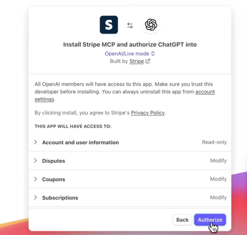 Create and Authorize