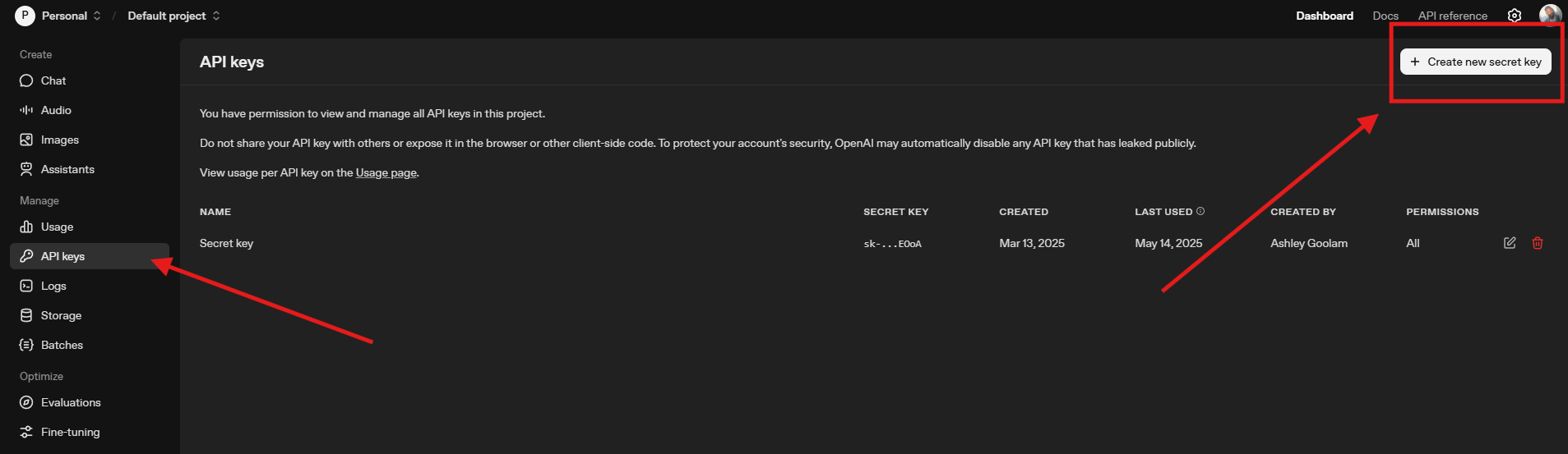 openai api key