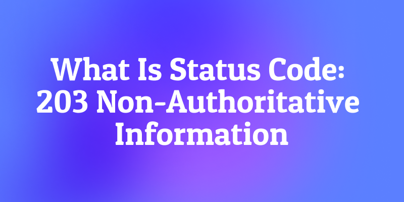 What Is Status Code: 203 Non-Authoritative Information? The Middleman's Memo