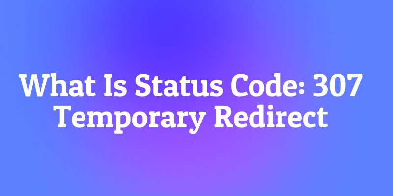 What Is Status Code: 307 Temporary Redirect? The Precision Redirect