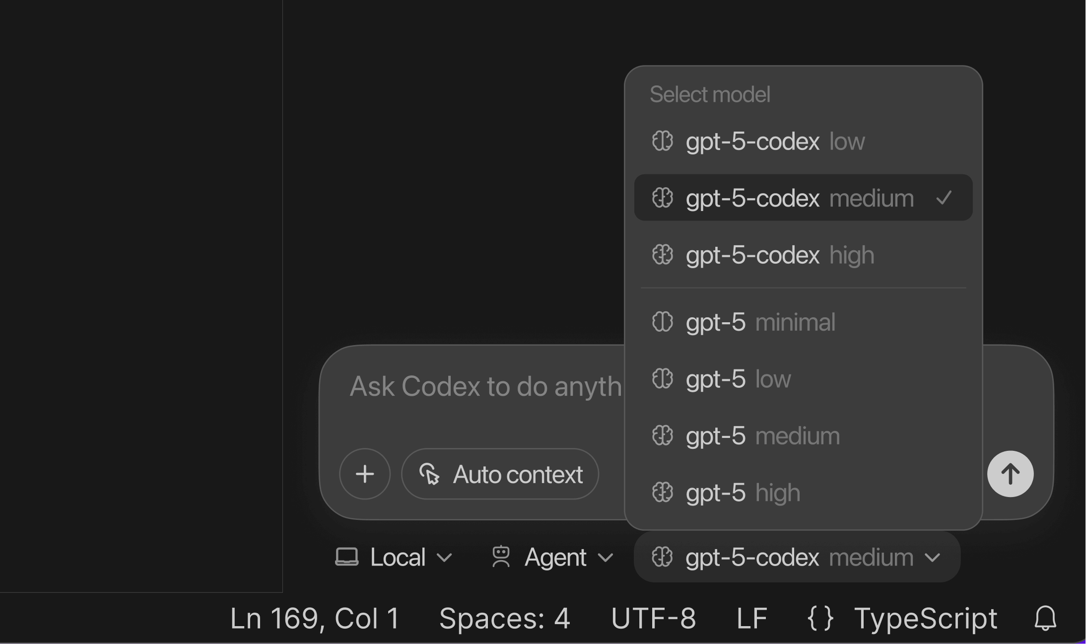 gpt-5 and gpt-5-codex models in codex