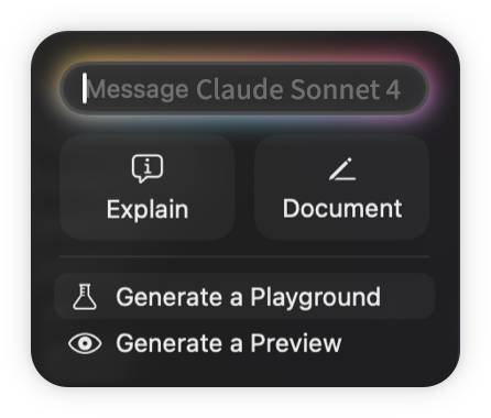 message claude sonnet 4 in xcode